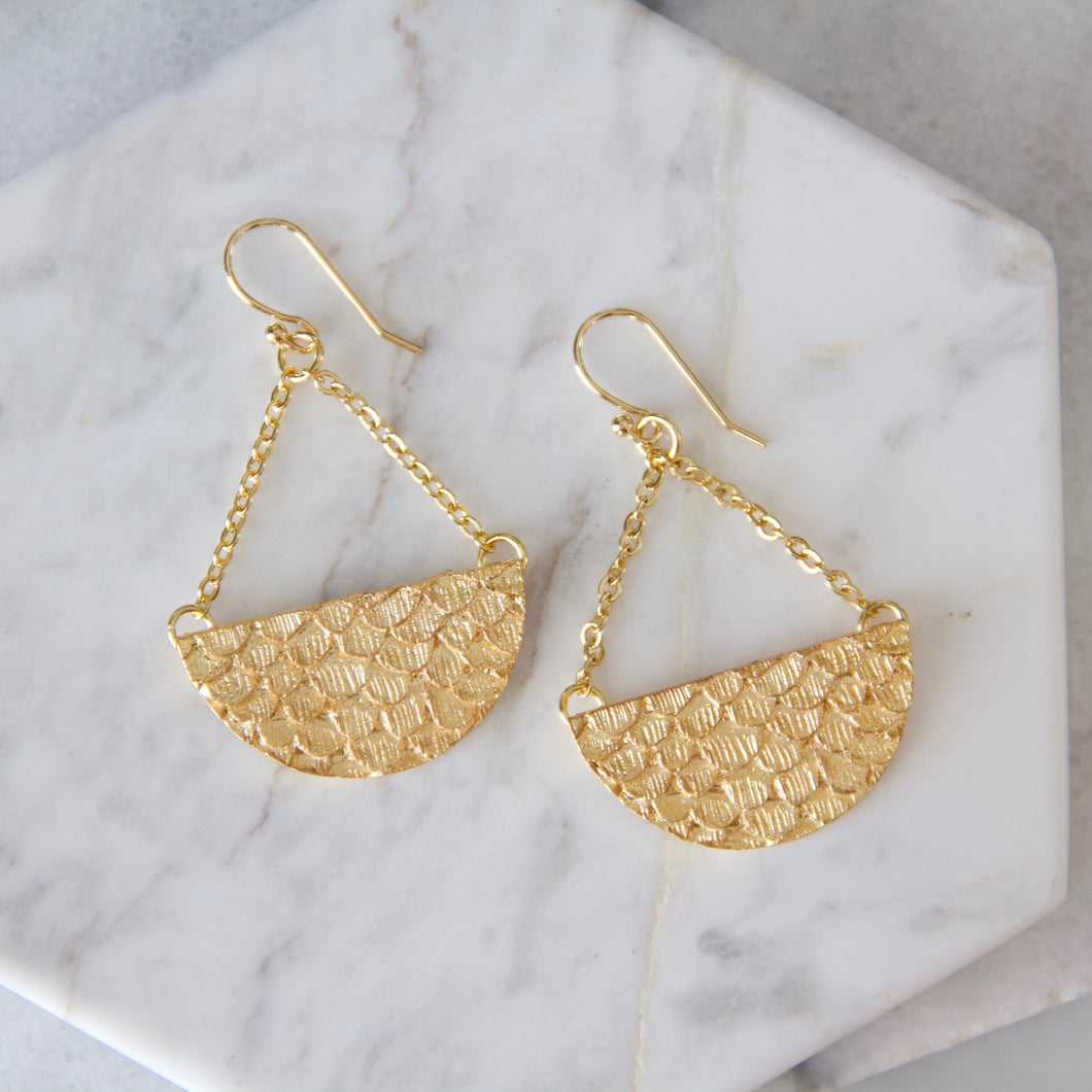 Hammered Half Moon Earrings