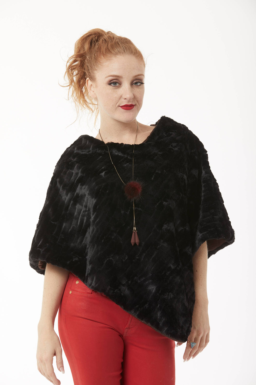 Faux Fur Poncho