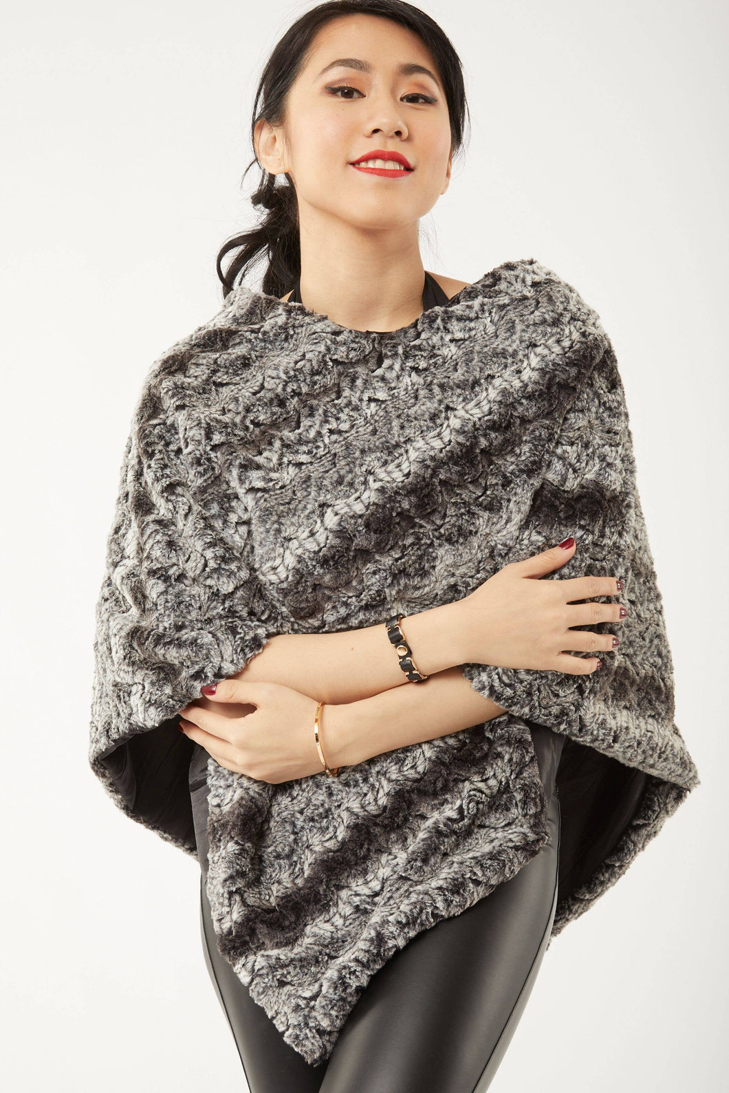Faux Fur Poncho