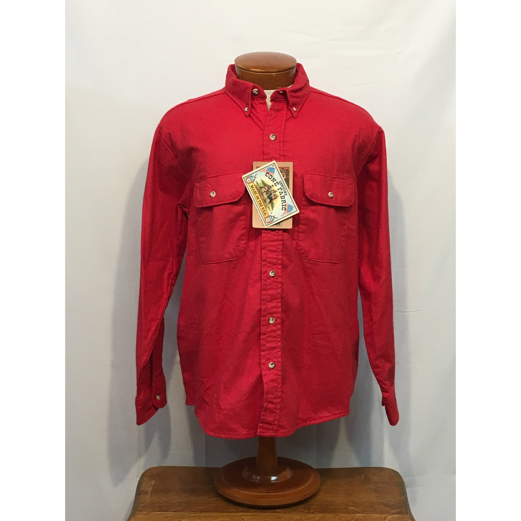Vintage Lee Uomo Camicia Rosso Plaid Flanella Scatto Bottoni Lumberjack