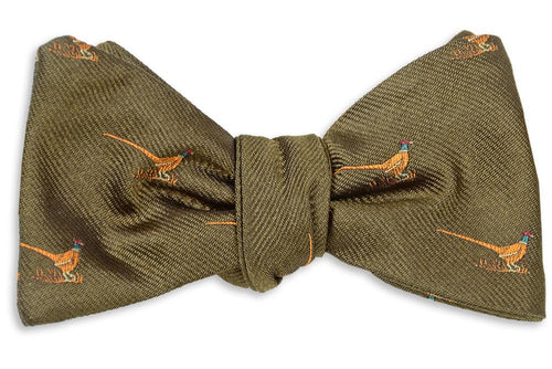 Pheasant Woven Silk Bow Tie