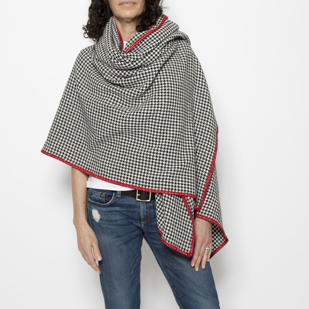 Houndstooth Eco-Poncho