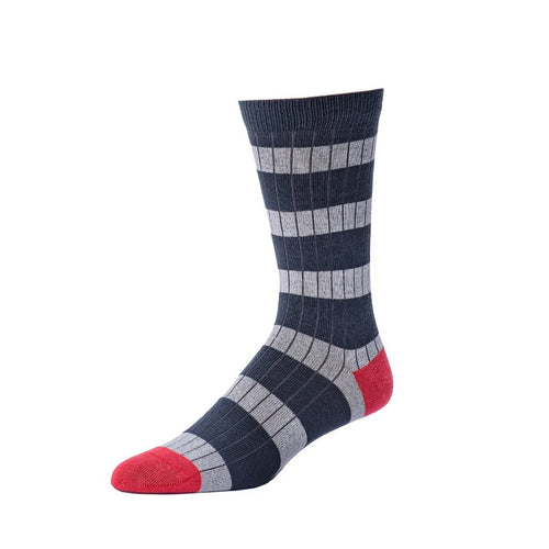 Men's Striped Ribbed Crew Socks