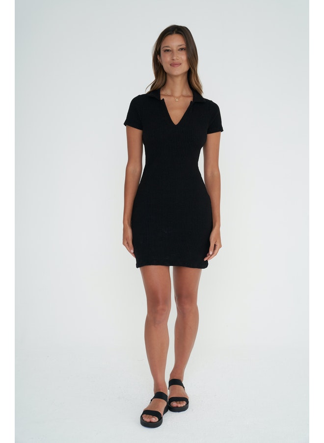 Collared Ribbed Dress