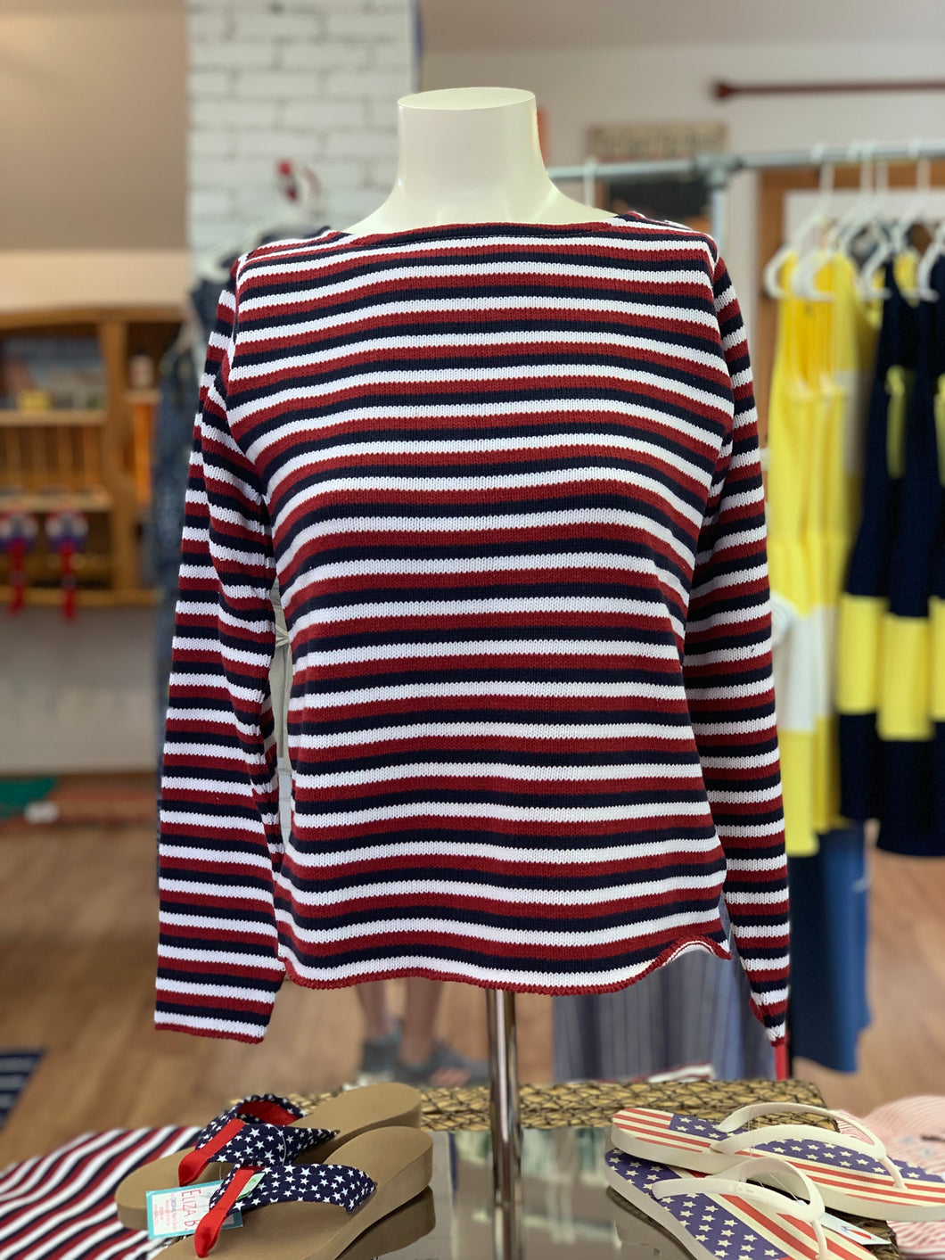Multi Stripe Patriot Sweater