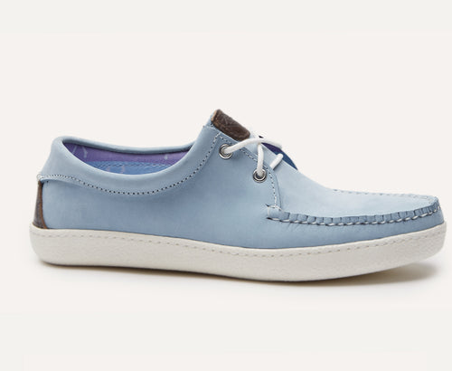 Custom Blue Leather Boat Shoe