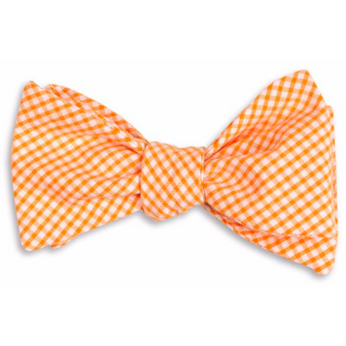 Tangerine Check Bow Tie