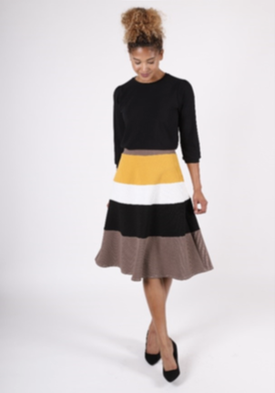 Color Block Circle Skirt