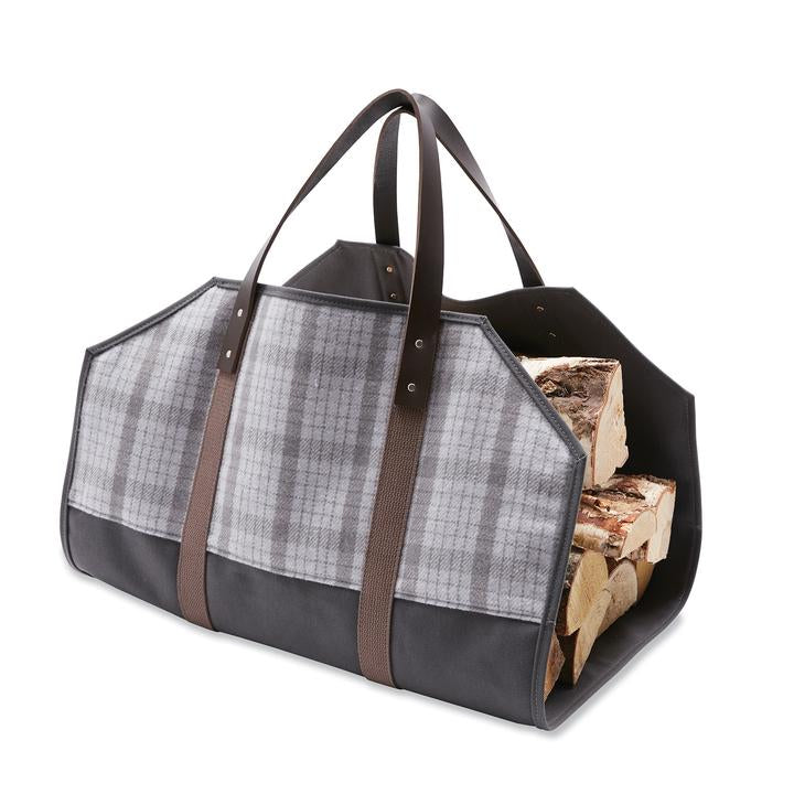 Hastings Plaid Wool Log Carrier